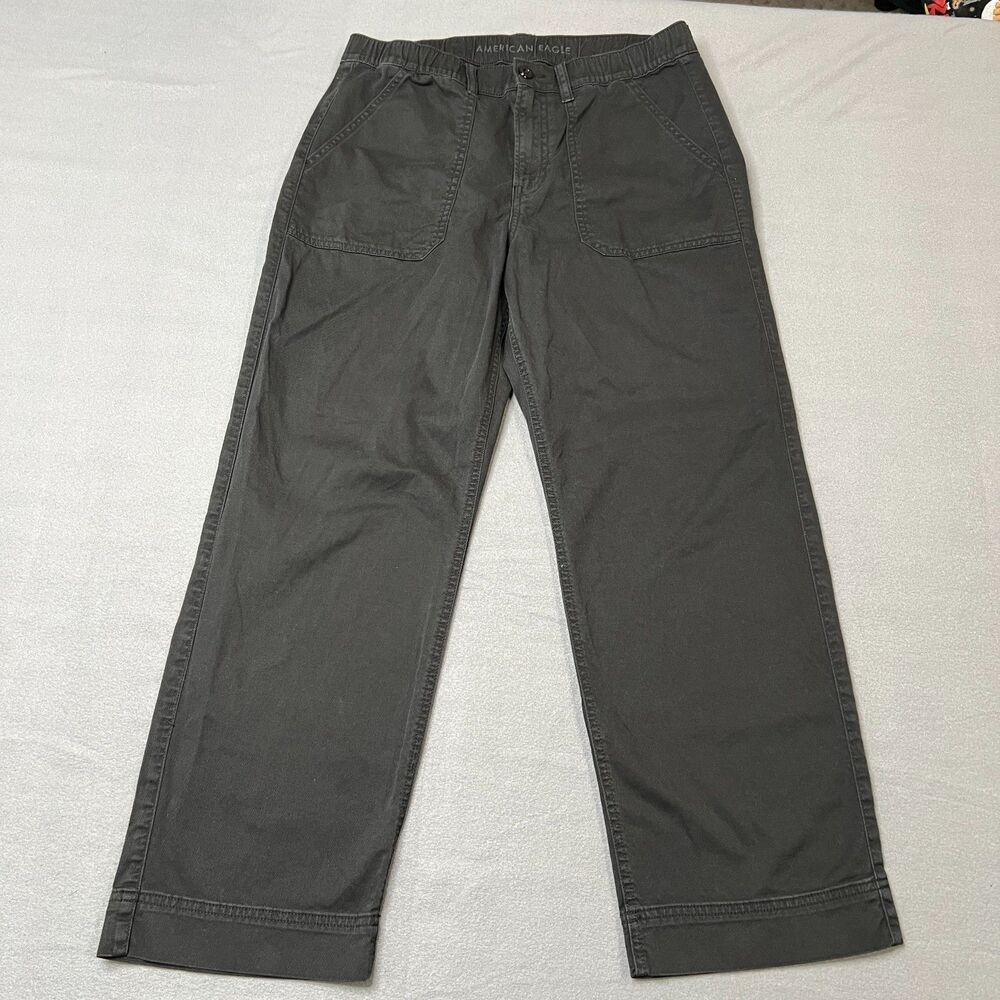 American Eagle AE Ex-Boyfriend Pants Women's Medium Black Stretch Straight Leg